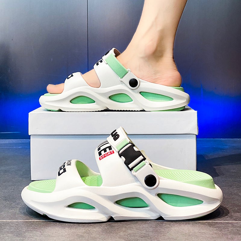 Beach Shoes Men'S Summer Outdoor Wearing Internet Trendy Brand Shoes Sports Sandals For Boys Outdoor Dual-Purpose Thick Slippers - Image 1