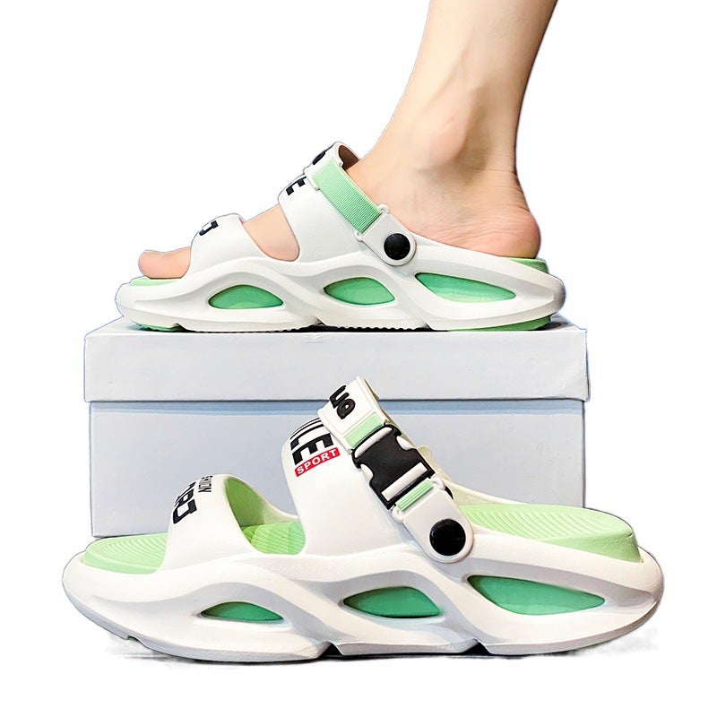 Beach Shoes Men'S Summer Outdoor Wearing Internet Trendy Brand Shoes Sports Sandals For Boys Outdoor Dual-Purpose Thick Slippers - Image 5