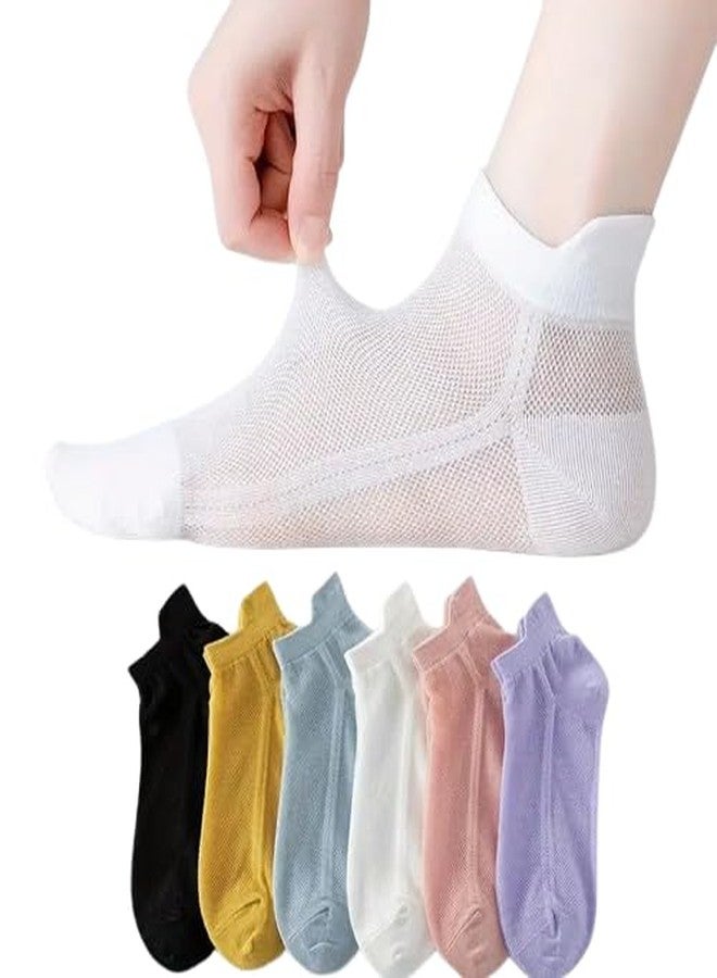 KRISHTI 6 Pairs Men's & Women’s Stockings Thin Breathable Mesh No-Show Ankle Socks, Odor-Resistant, Solid Color Casual Socks,Low-Cut Boat Socks, Suitable for Casual Sports And Everyday Wear.(6 Pair) - Image 1