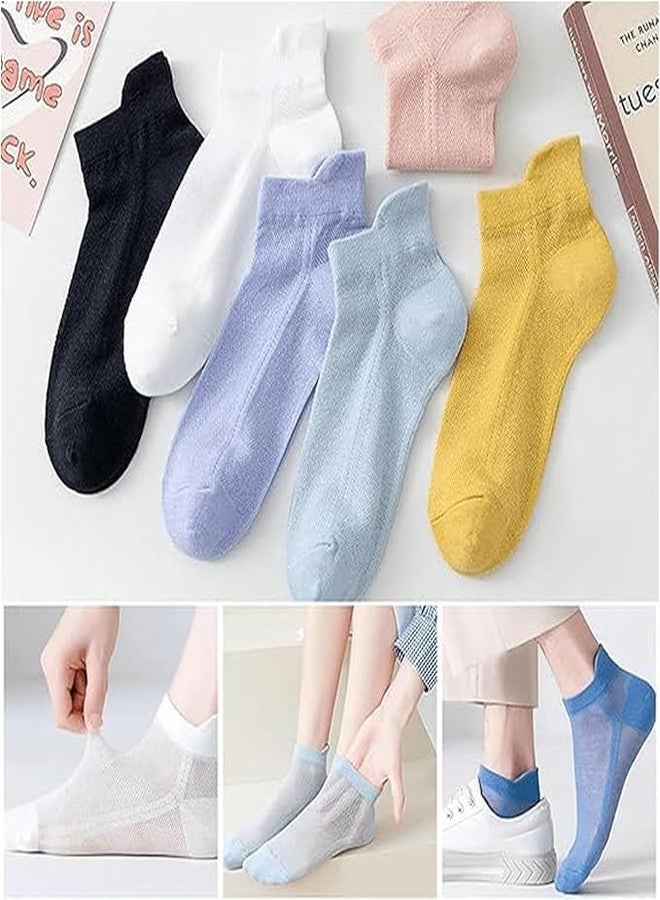 KRISHTI 6 Pairs Men's & Women’s Stockings Thin Breathable Mesh No-Show Ankle Socks, Odor-Resistant, Solid Color Casual Socks,Low-Cut Boat Socks, Suitable for Casual Sports And Everyday Wear.(6 Pair) - Image 2