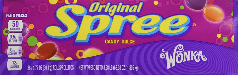 Spree Wonka Spree Original Hard Candy, 1.77 Ounce Rolls (Pack of 36) - Image 3