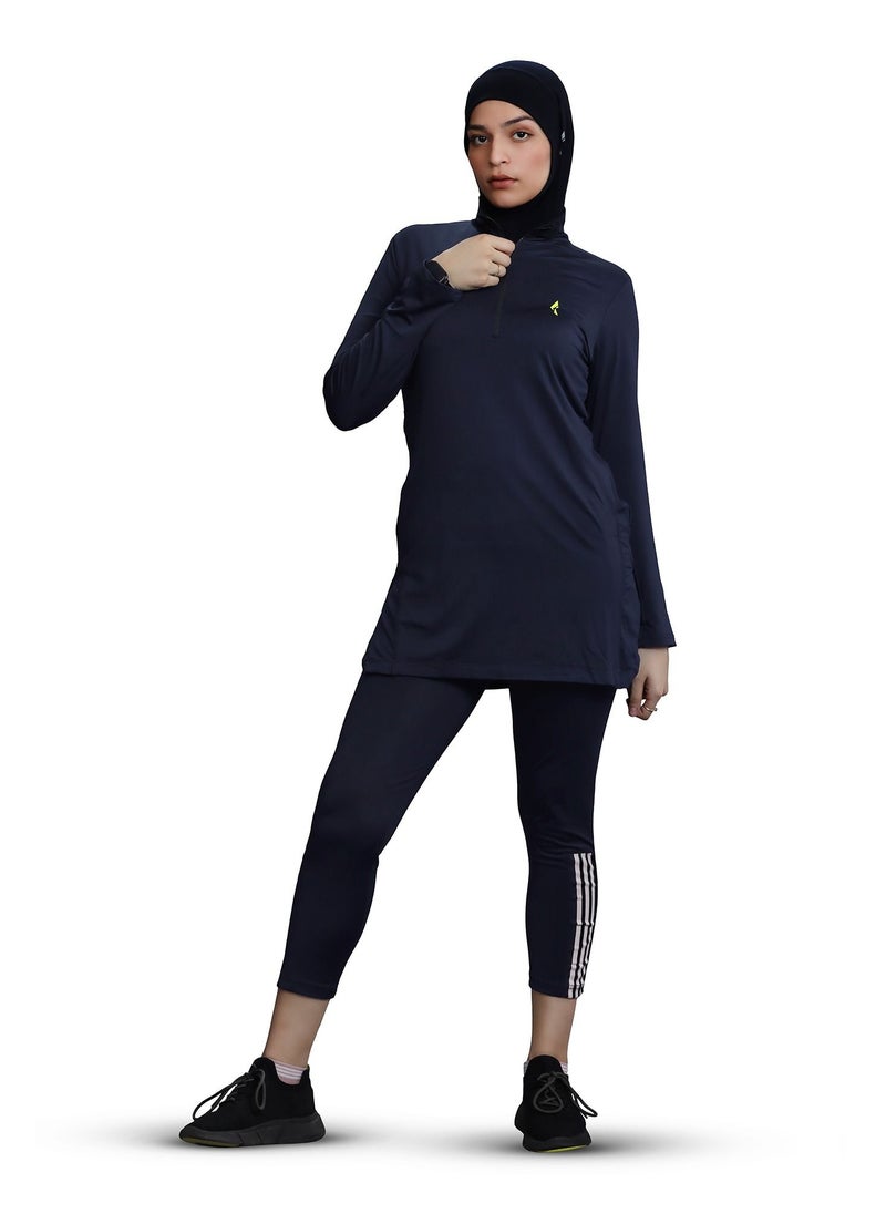 FLUSH Flush Womens Half Zipper lightweight Yoga Shirt With UV Sun Protection Pullover Long Sleeves Workout T-Shirt  - Image 4