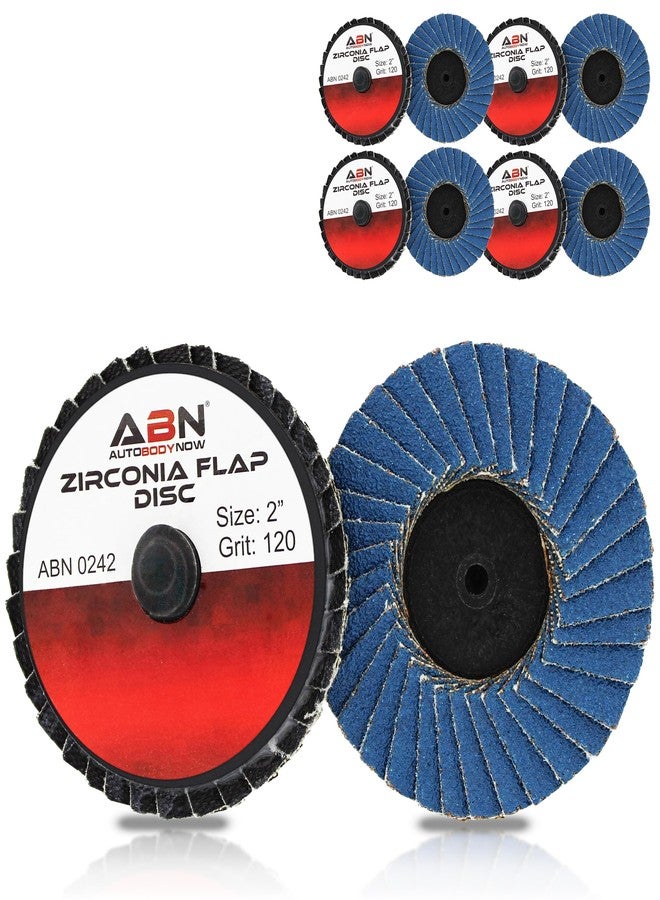 أبن مجموعة أقراص صنفرة ABN مقاس 2 بوصة - T27، حبيبات 120، مصنوعة من أكسيد الزركونيا عالي الكثافة، 10 قطع، وسادات صنفرة مستديرة بغطاء مسطح - Image 1