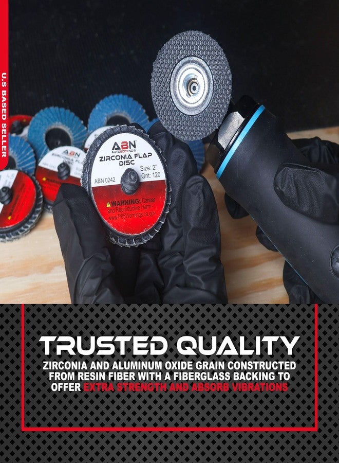 أبن مجموعة أقراص صنفرة ABN مقاس 2 بوصة - T27، حبيبات 120، مصنوعة من أكسيد الزركونيا عالي الكثافة، 10 قطع، وسادات صنفرة مستديرة بغطاء مسطح - Image 5