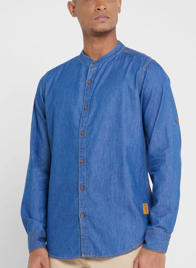 توماس سكوت Thomas Scott Men Blue Smart Slim Fit Opaque Casual Shirt