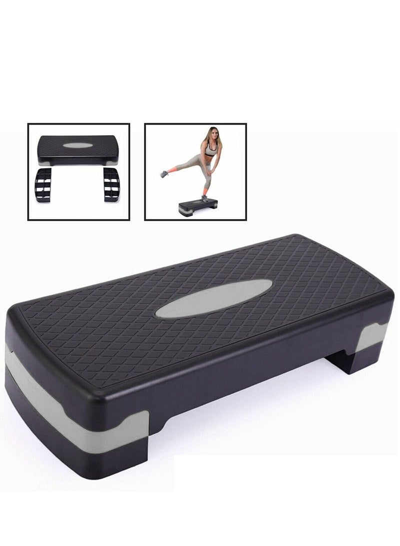 إستيب لوحة تمارين اللياقة البدنية قابلة للتعديل، 68×28 سم - أسودxرمادي - Image 1