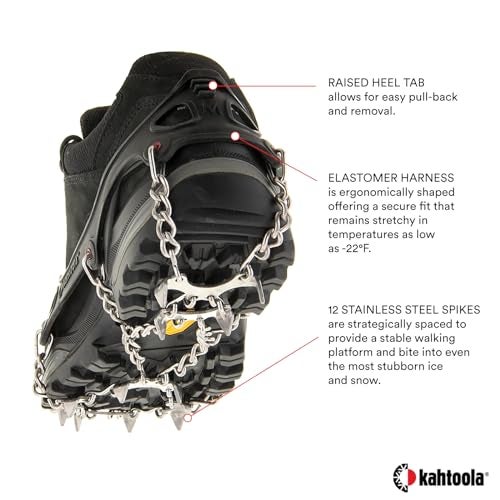 Kahtoola MICROspikes Footwear Traction for Winter Trail Hiking & Ice Mountaineering - Black - X-Large - Image 4