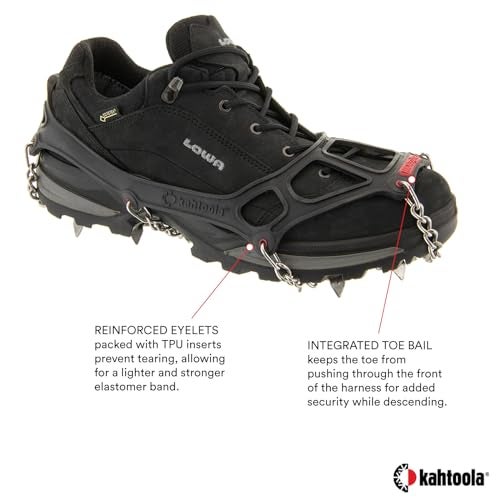 Kahtoola MICROspikes Footwear Traction for Winter Trail Hiking & Ice Mountaineering - Black - X-Large - Image 3