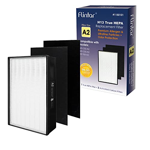 Flintar Type A2 Replacement Filter Made in TAIWAN Compatible with Filtrete Room Air Purifier FAPC02A2 FAPC03A2 FAPT03A2 FAPSC02L Part  1150101 Filter A2 1Pack
