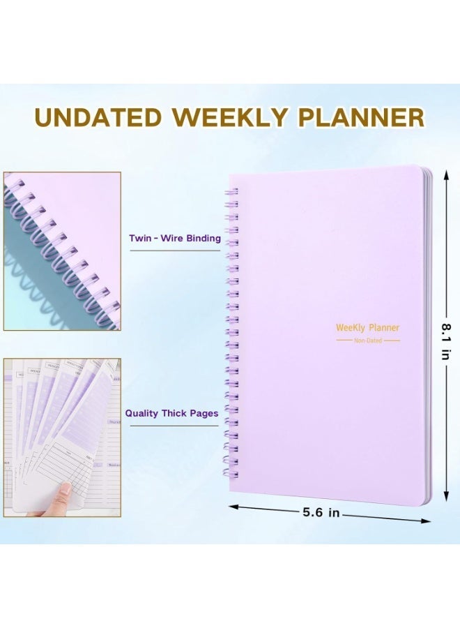HPRT Undated Weekly Planner A5, 52-Week Spiral Goal Journal with To Do List, Habit Tracker & Daily Organizer for School, Work & Personal Productivity, (Purple) - Image 2