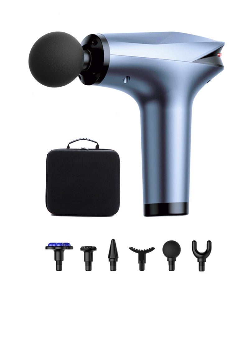 EqiEch Fascia Gun Set, Professional Deep Percussion Massage Gun Ultra Quiet Handheld Deep Tissue Muscle Massager with 8 Speeds and 6 Massage Heads  - Image 1