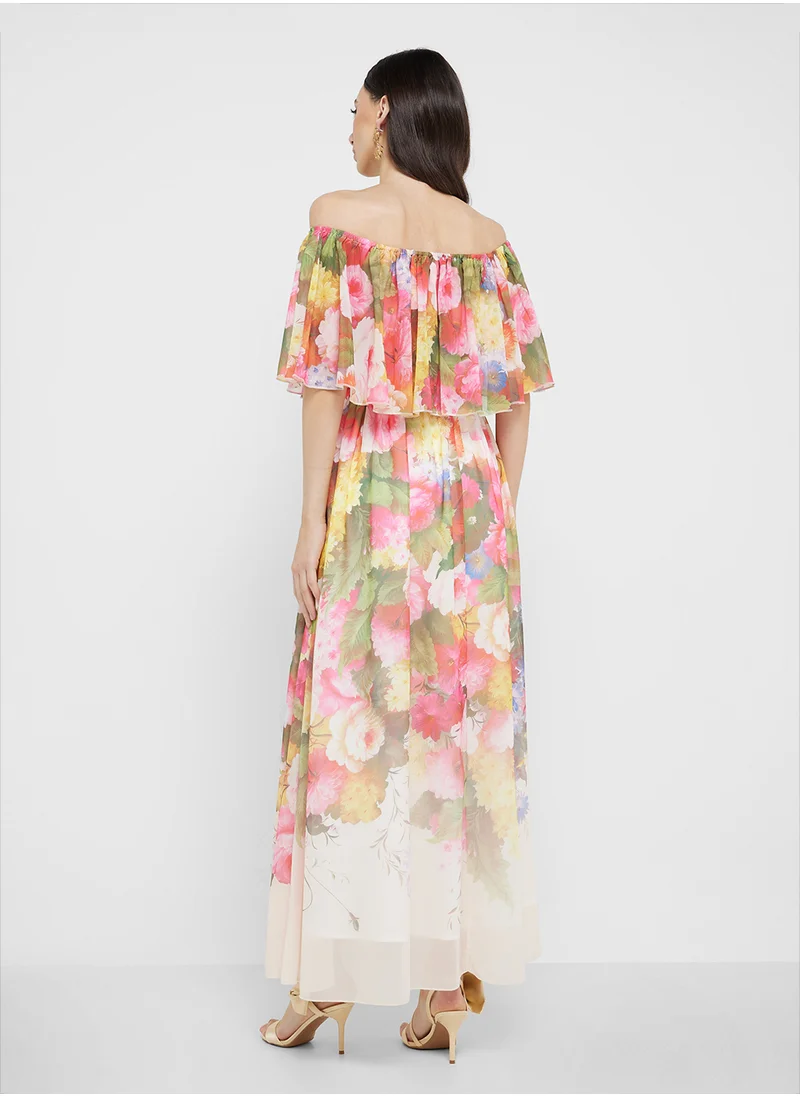 ايلا Off Shoulder Floral Print Dress