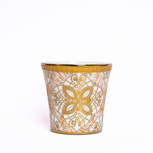 Femora Ethnic Desert Sand Gold Ceramic Tea and Coffee Mugs |180 ML | Golden Tea Cup Set of 6 | (NOT Microwave Safe) - Image 4