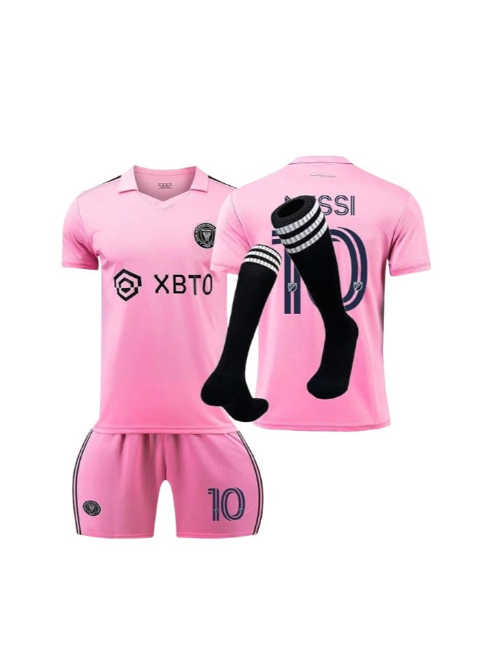 YITI Children's soccer jersey set Contains 1 jersey, 1 pair of shorts and 1 pair of socks, making it the perfect gift for children and soccer fans.  - Image 1