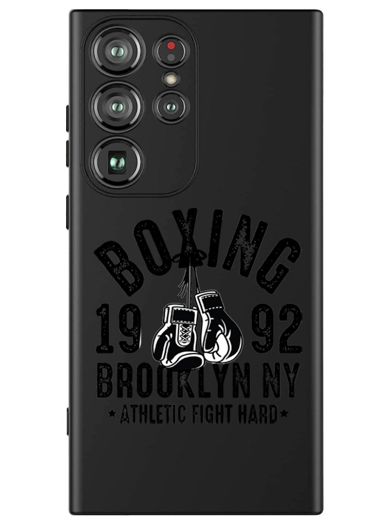 Theodor Protective Slim Fit Case Liquid Silicone Cover with Full Body Protection Anti-Scratch Shockproof Case For Samsung Galaxy S24 Ultra (Black) - Boxing Brooklyn black - Image 1