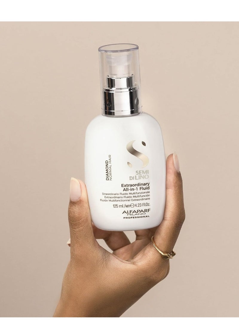 ALFAPARF MILANO Alfaparf Milano Semi Di Lino Diamond Extraordinary All-in-1 Leave In Fluid - Anti-Frizz Detangling Spray, Leave In Conditioner, & Heat Protectant - For Added Shine & Softness - Vegan (4.23 fl. oz)  - Image 2
