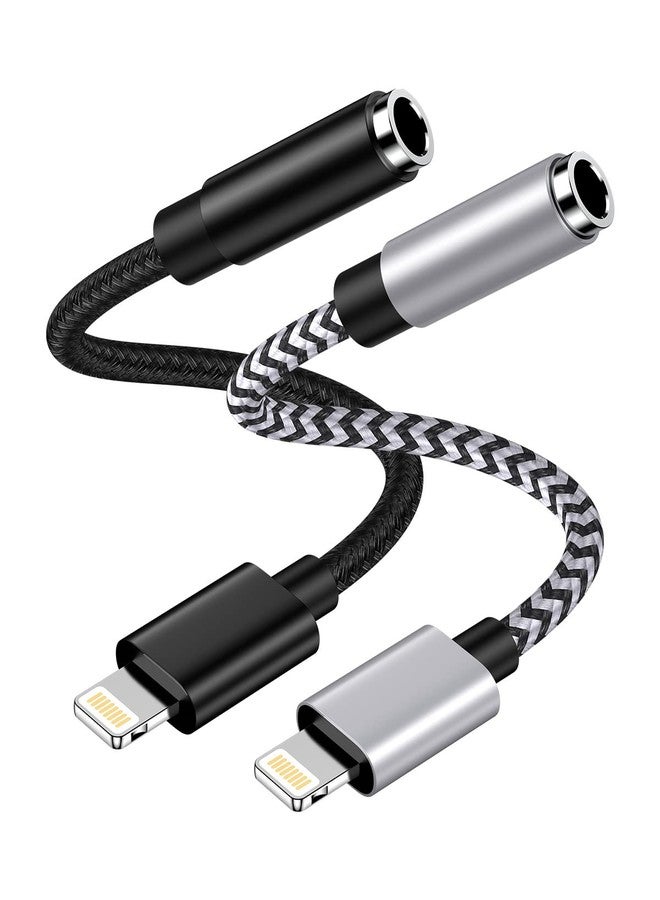 Haoano 3.5mm to Lightning Adapter, Apple Dongle Jack Converter for Aux Cable Wire [Mfi Certified]2pack Male to Female Headphones/Earbuds Ox Connector for iPhone 14 Pro Max 13 12 11 XR XS SE 8 Plus iPad iPod - Image 1