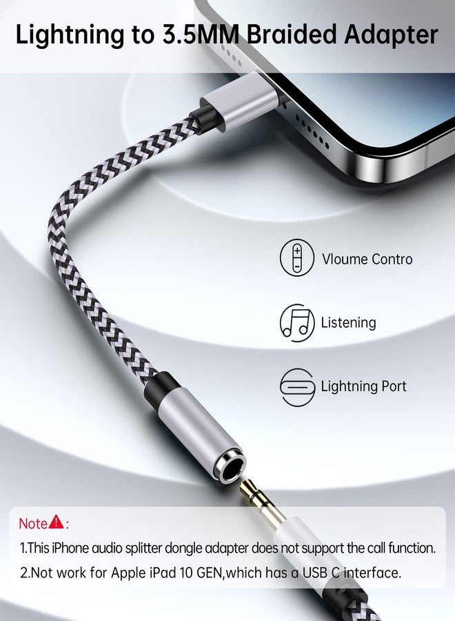 Haoano 3.5mm to Lightning Adapter, Apple Dongle Jack Converter for Aux Cable Wire [Mfi Certified]2pack Male to Female Headphones/Earbuds Ox Connector for iPhone 14 Pro Max 13 12 11 XR XS SE 8 Plus iPad iPod - Image 3