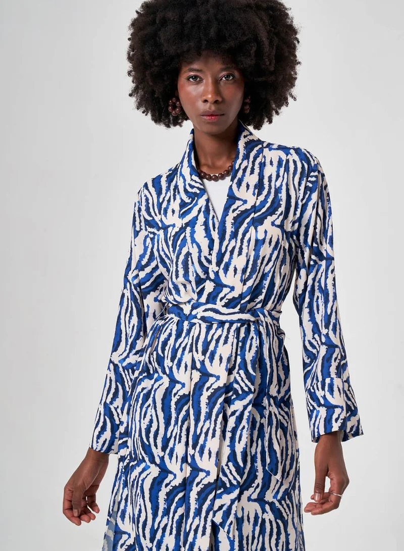 MIZALLE Longline Belted Kimono