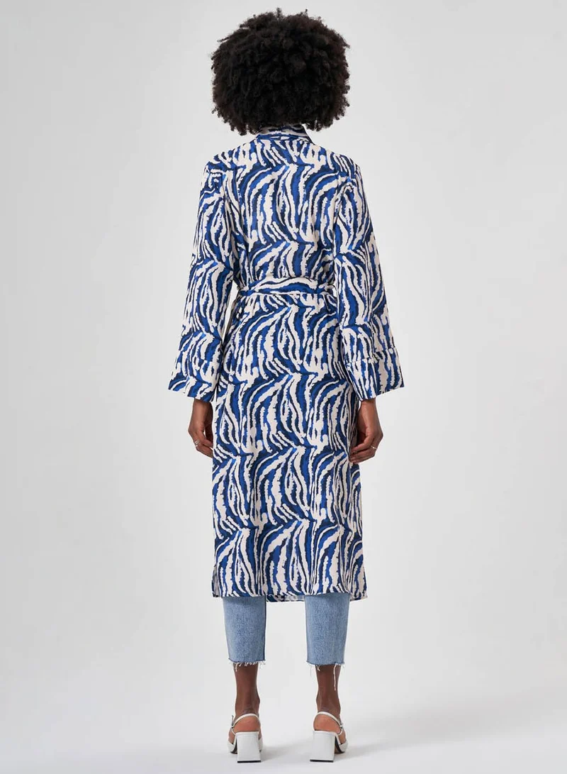 MIZALLE Longline Belted Kimono