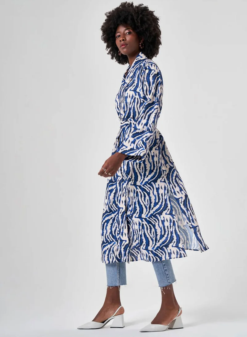 MIZALLE Longline Belted Kimono
