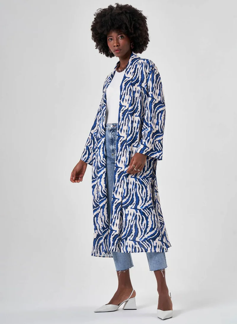 MIZALLE Longline Belted Kimono