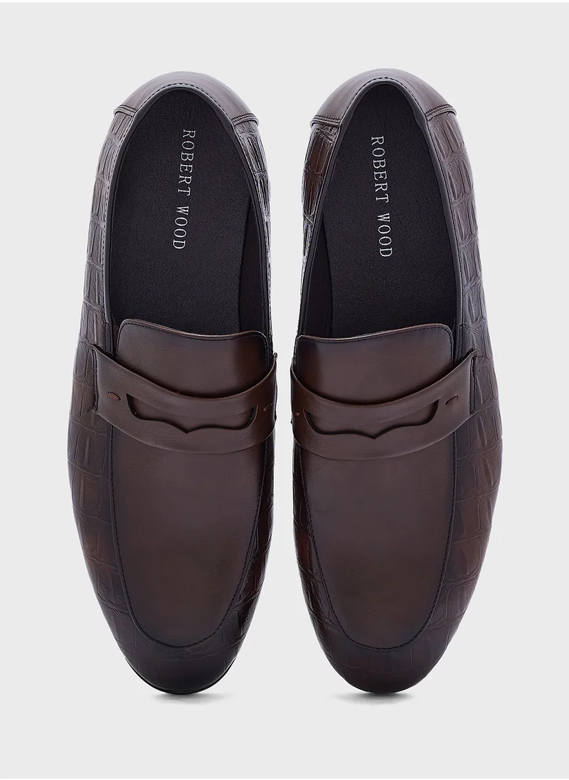 روبرت وود Textured Look Formal Slip Ons