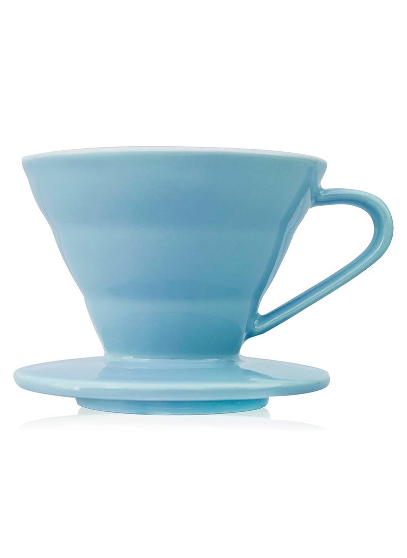 رانك  قمع سيراميك V60 صب فوق مرشح القهوة (حجم 02) لاستخدام المنزل والمقاهي والمطاعم، 1-2 كوب  - Image 1
