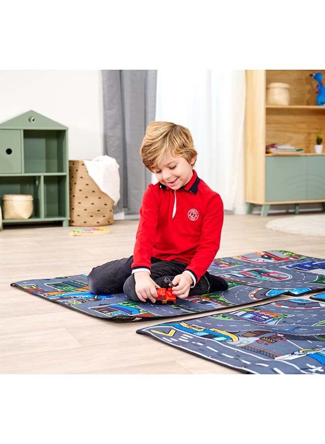 Dickie Micro Rescue Vehicle with Play Mat, 70 x 80 cm, Includes Road Sign, 1 9 cm Car, 4 Different Models, Random Delivery, from 3 Years - Image 2