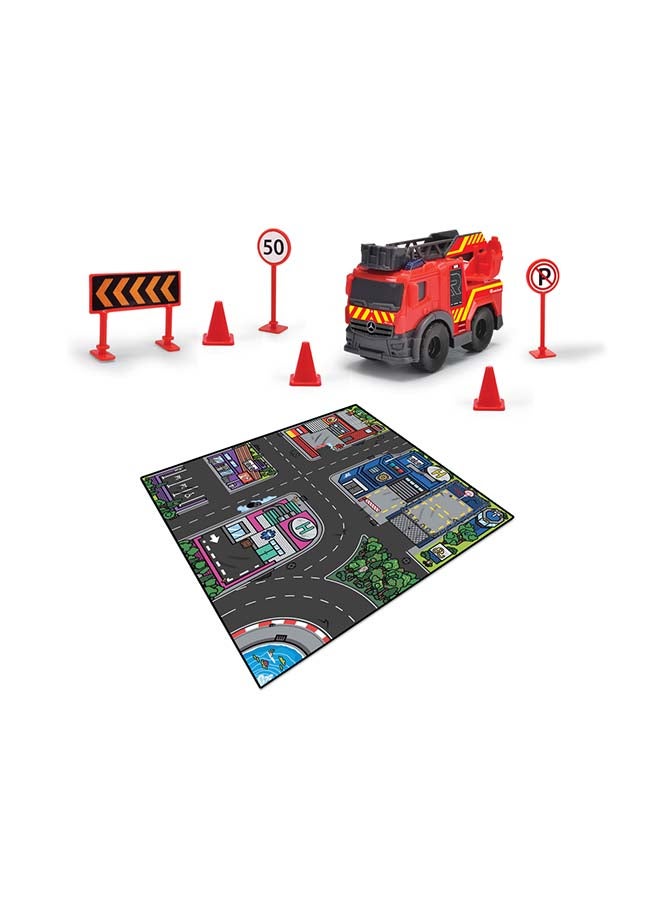 Dickie Micro Rescue Vehicle with Play Mat, 70 x 80 cm, Includes Road Sign, 1 9 cm Car, 4 Different Models, Random Delivery, from 3 Years - Image 3