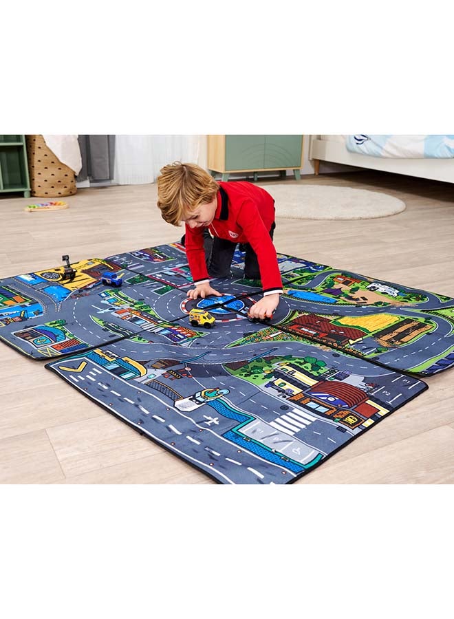 Dickie Micro Rescue Vehicle with Play Mat, 70 x 80 cm, Includes Road Sign, 1 9 cm Car, 4 Different Models, Random Delivery, from 3 Years - Image 1