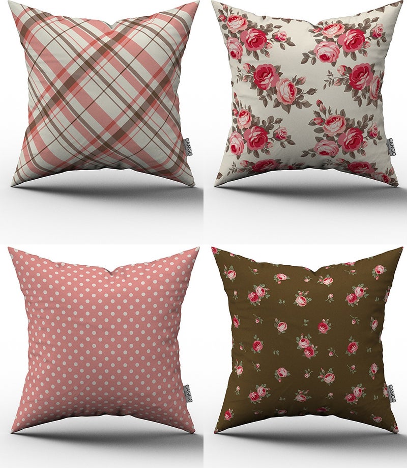 4-Piece Throw Pillow Cover Set - 43X43 cm - 054 