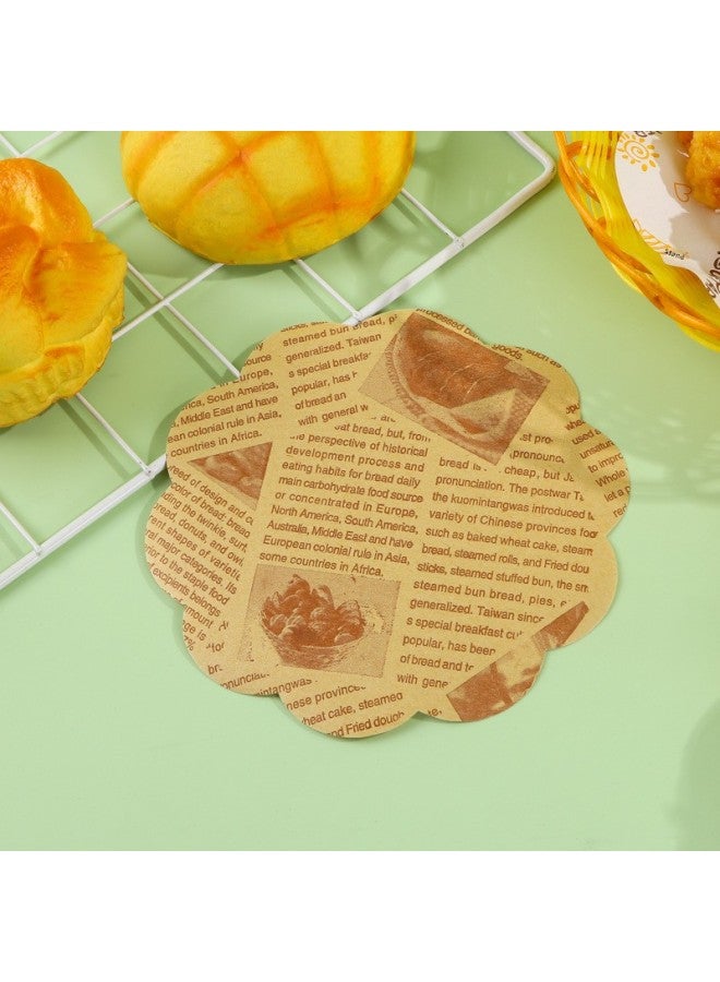 Baking Fried Chicken Oil Paper Food Fries Tray Oil-absorbing Pad Paper Thickened Log Color Pizza Hamburger Wrapping Paper-Color:Diameter 20cm 500 Sheets-Specifications:Kraft Paper Original Color Printed Style