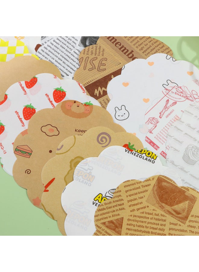 Baking Fried Chicken Oil Paper Food Fries Tray Oil-absorbing Pad Paper Thickened Log Color Pizza Hamburger Wrapping Paper-Color:Diameter 20cm 500 Sheets-Specifications:Kraft Paper Original Color Printed Style