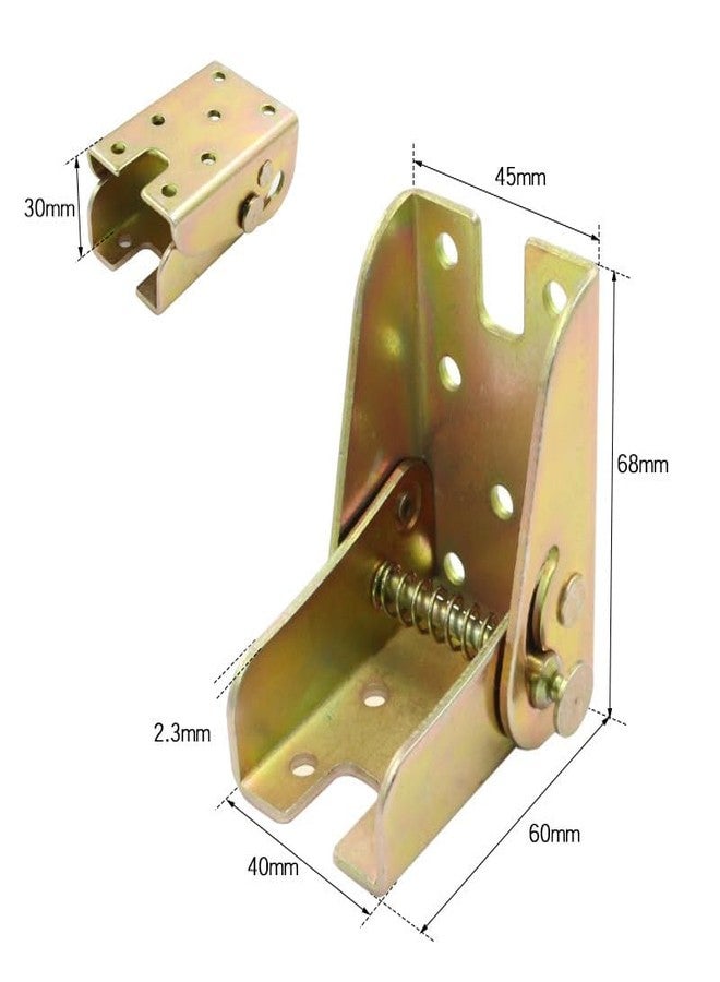 Saim Folding Bracket Locking Hinges, 90°Locking Extended self-Locking Hinge, Foldable Work Table Leg Bracket for Folding Workbenches and Folding Tables (4 PCS Colored Zinc) - Image 2