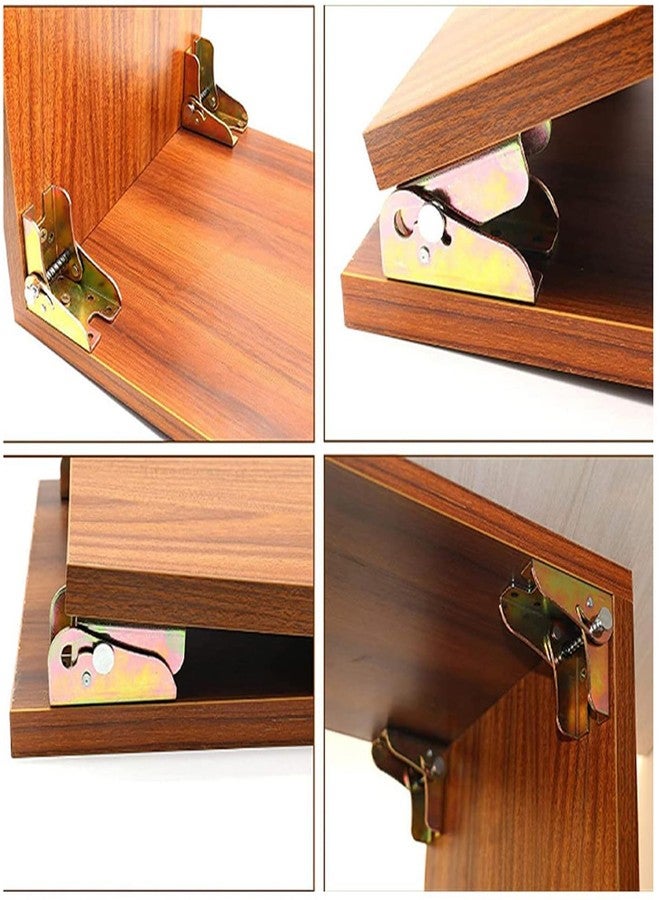 Saim Folding Bracket Locking Hinges, 90°Locking Extended self-Locking Hinge, Foldable Work Table Leg Bracket for Folding Workbenches and Folding Tables (4 PCS Colored Zinc) - Image 4