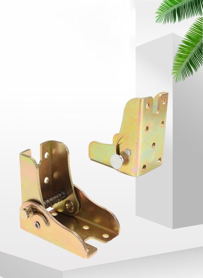 Saim Folding Bracket Locking Hinges, 90°Locking Extended self-Locking Hinge, Foldable Work Table Leg Bracket for Folding Workbenches and Folding Tables (4 PCS Colored Zinc) - Image 3