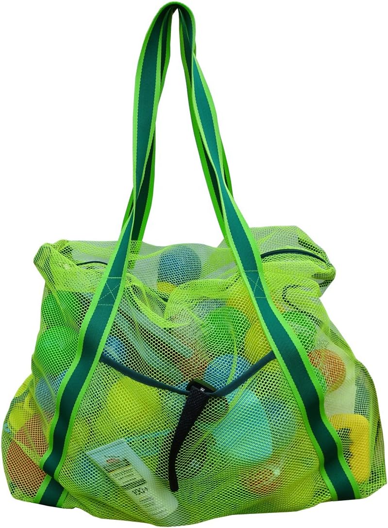 Leberna Large Beach Bag with Zipper Lightweight Beach Toy Bag Mesh Bag for Swimming Pool Sand Toys - Image 1