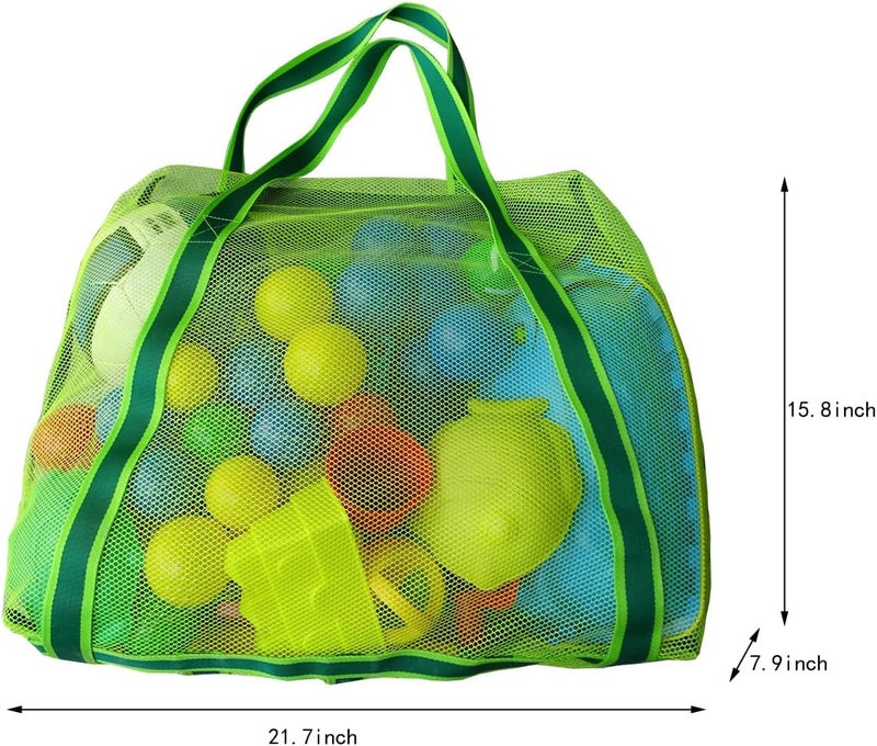 Leberna Large Beach Bag with Zipper Lightweight Beach Toy Bag Mesh Bag for Swimming Pool Sand Toys - Image 2