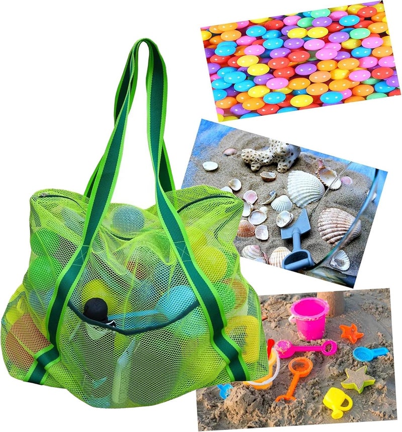 Leberna Large Beach Bag with Zipper Lightweight Beach Toy Bag Mesh Bag for Swimming Pool Sand Toys - Image 5