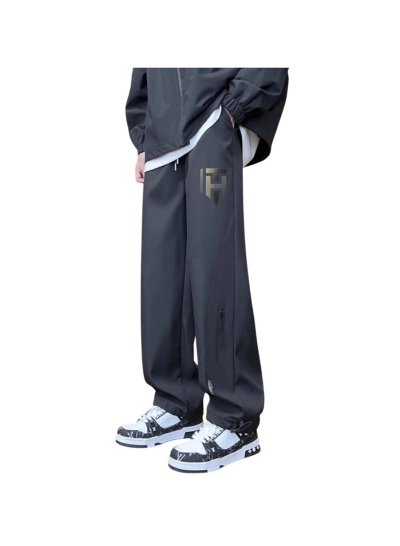 Huitich Men’s Quick-Dry Casual Pants Black, Size L - Image 1