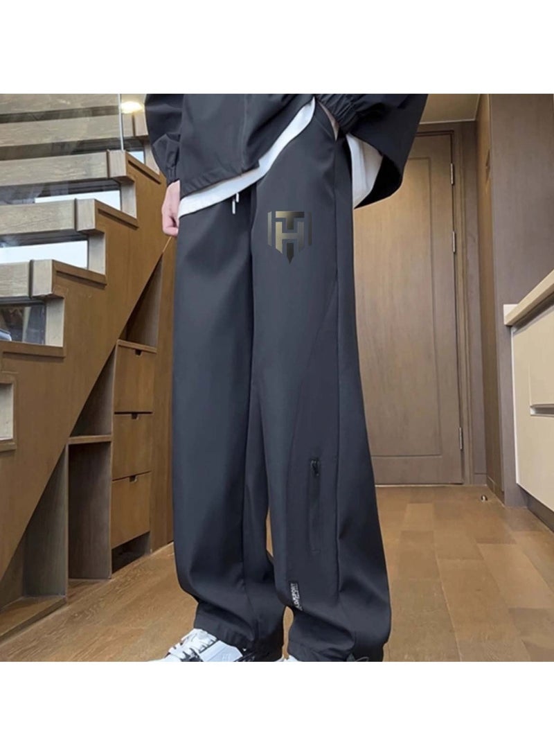 Huitich Men’s Quick-Dry Casual Pants Black, Size L - Image 2