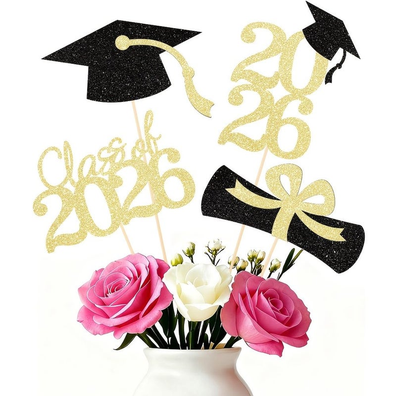 أسود وأرجواني 2026 وسط زهرية طاولة حفل تخرج مع باقة قابلة للتثبيت - Image 5