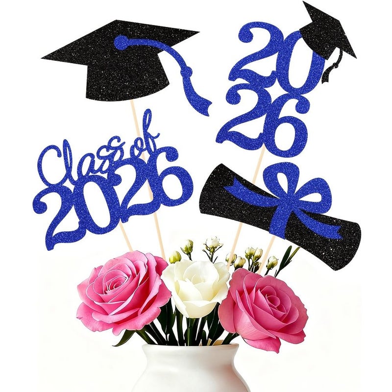 أسود وأرجواني 2026 وسط زهرية طاولة حفل تخرج مع باقة قابلة للتثبيت - Image 3