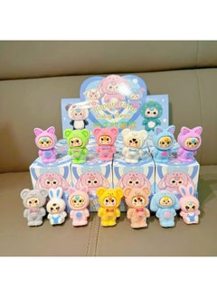 Generic 12 Zodiac 12 Into The Flocking Doll Pendant Blind Box Hand Key Chain Children's Gift Toy Kindergarten-Color:12-piece Flocked Baby Three-year-old Second Generation [photographed In Multiples Of 12]  - Image 1