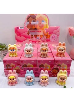 Generic 12 Zodiac 12 Into The Flocking Doll Pendant Blind Box Hand Key Chain Children's Gift Toy Kindergarten-Color:12-piece Flocked Baby Three-year-old Second Generation [photographed In Multiples Of 12]  - Image 5