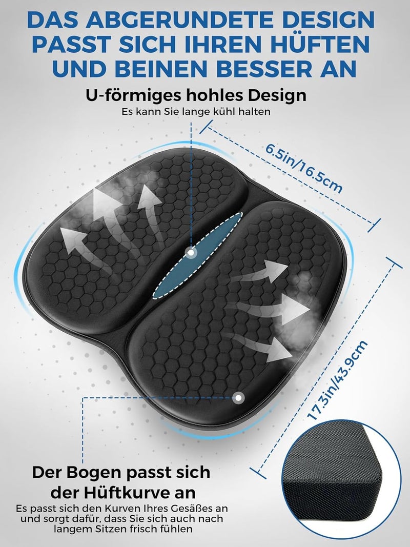 Nicecastle Premium Honeycomb Dual Gel Seat Cushion - Soft & Breathable Car Seat Cushion for Pain Relief - Image 4