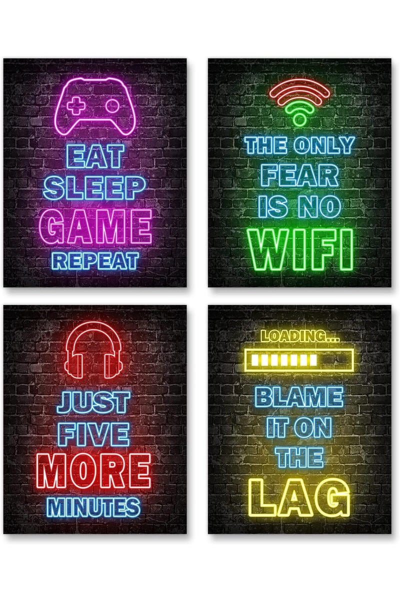 BPA® Printed Neon Gaming Posters Set of 4, 50x40 cm - Image 1