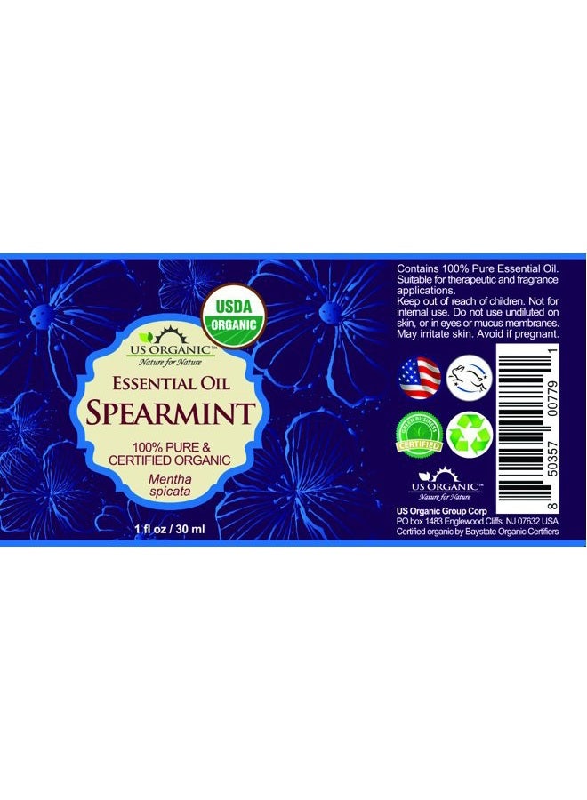 US Organic 100% Pure Spearmint Essential Oil - USDA Certified Organic, Steam Distilled - W/Euro droppers (More Size Variations Available) (30 ml / 1 fl oz) - Image 2