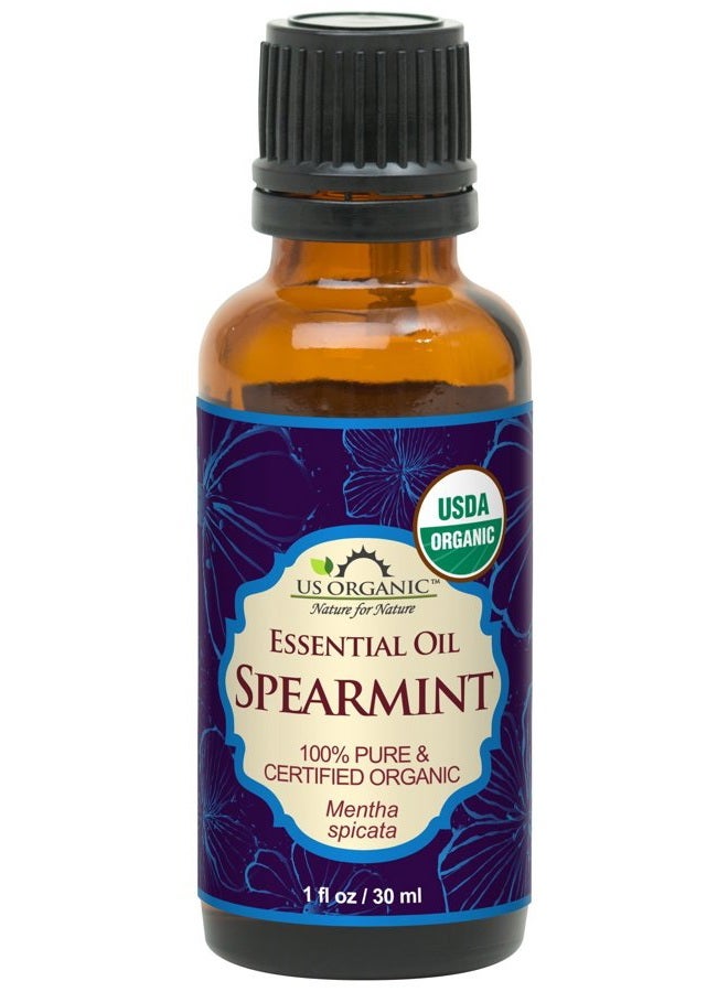 US Organic 100% Pure Spearmint Essential Oil - USDA Certified Organic, Steam Distilled - W/Euro droppers (More Size Variations Available) (30 ml / 1 fl oz) - Image 1